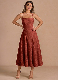 Irelia Terracotta Midi Dress image3