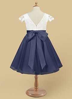 Azazie Vetty Flower Girl Dresses Ivory Stormy A-Line Lace Tulle Dress image10