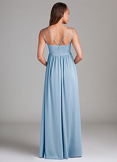 Azazie Emree vestidos de dama de honor de maternidad Vestido de Corte en A Con bolsillos Hasta el suelo Satén Elástico image2