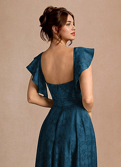 Robe Mi-Longue Marineblau Leilani image5