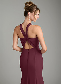 Azazie Rue Bridesmaid Dresses Cabernet A-Line Halter Chiffon Dress image6