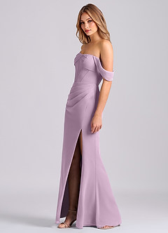 Azazie Joanne Final Sale Wisteria Mermaid Off the Shoulder Chiffon Dress image3