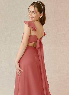 Azazie Everett Junior Robe Trapèze en Mousseline de soie Antique Rose image7