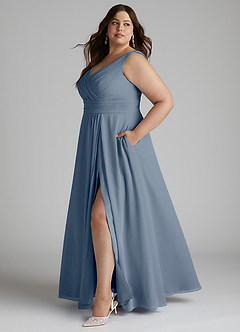 Azazie Karina Bridesmaid Dresses Twilight A-Line Pleated Chiffon Dress image7