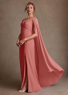 Azazie Boudica Mother of the Bride Dresses Antique Rose A-Line Pleated Chiffon Dress image2