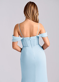 Azazie Joanne Final Sale Sky Blue Mermaid Off the Shoulder Chiffon Dress image2