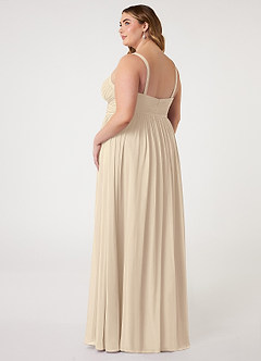 Azazie Chanel Bridesmaid Dresses Champagne A-Line Pleated Chiffon Dress image9