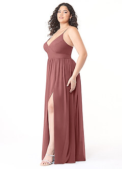 Azazie Aaida Brautjungfernkleider A-Linie Korsett Chiffon Kleid Amethyst image9