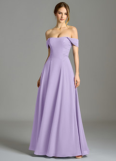 Azazie Oasis Bridesmaid Dresses Lilac A-Line with Pockets Chiffon Dress image1