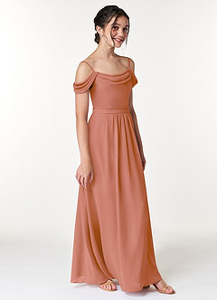 Azazie Alivia Junior MAI TAI A-Line Off the Shoulder Chiffon Dress image3