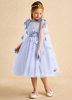 Azazie Staria Flower Girl Dresses Lavender Ball-Gown Ruched Tulle Dress image5