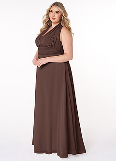 Azazie Fifi Bridesmaid Dresses Ganache A-Line Strapless Chiffon Convertible Dress image15