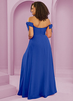 Barbie ♥ Azazie Jurken voor bruidsmeisjes Converteerbaar Jurk van Chiffon met A-Lijn Off the Shoulder Koningsblauw image8