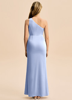 Azazie Akilah Junior Ice Sheath Pleated Stretch Satin Dress image6