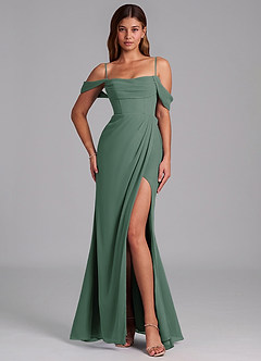 Azazie Johana Jurken voor bruidsmeisjes Converteerbaar Jurk van Chiffon met Zeemeermin Off the Shoulder Zeemos image4