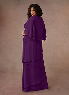 Azazie OHara Mother of the Bride Dresses Grape A-Line V-Neck Chiffon Dress image11