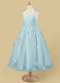 Azazie Doe Vendita Finale Abito A-Line in Tulle Pizzo Nebbia image6