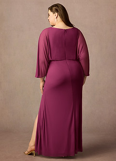 Azazie Ysabella Mother of the Bride Dresses Mulberry Mermaid Pleated Mesh Dress image7