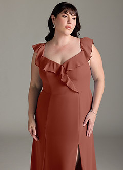 Azazie Sophie Bridesmaid Dresses Auburn A-Line Off the Shoulder Chiffon Convertible Dress image13