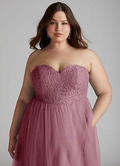 Azazie Roni Bridesmaid Dresses Vintage Mauve A-Line Sweetheart Neckline Tulle Convertible Dress image11