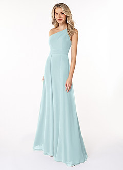 Azazie Dallas Bridesmaid Dresses Mist A-Line One Shoulder Chiffon Dress image1