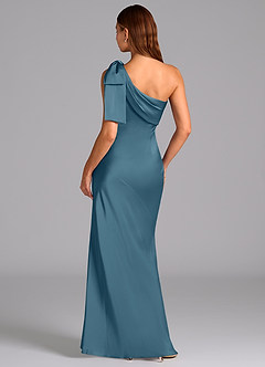 Azazie Yuanna Bridesmaid Dresses Bermuda Mermaid One Shoulder Stretch Satin Dress image2