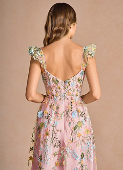 Denisse Blush Pink Multi Midi klänning image8