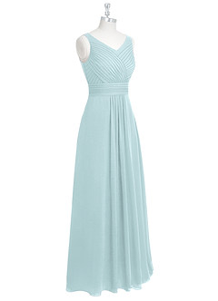 Azazie Pierrette Bridesmaid Dresses Mist A-Line Pleated Chiffon Dress image9