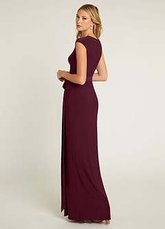 Azazie Wynry Vente Finale Robe Conforme en Tricot de luxe Plissée Cabernet image5