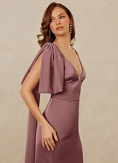 Christian Siriano Bridal for Azazie 1011 Bridesmaid Dresses Vintage Mauve Mermaid Bow Stretch Satin Dress image8