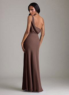 Azazie Madelyn Bridesmaid Dresses Ganache Mermaid One Shoulder Chiffon Convertible Dress image10