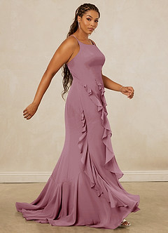 Christian Siriano Bridal for Azazie 1006 Bridesmaid Dresses Vintage Mauve Mermaid Ruched Chiffon Dress image13