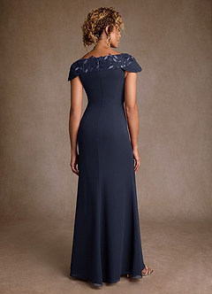 Azazie Betania Mother of the Bride Dresses Dark Navy Mermaid Sequins Chiffon Dress image2