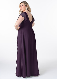 Azazie Omari Bridesmaid Dresses Plum A-Line Chiffon Dress image8
