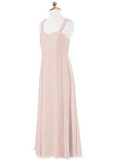 Azazie Simoan Junior Abito A-Line in Chiffon Scollo a Cuore Petalo Di Rosa image6