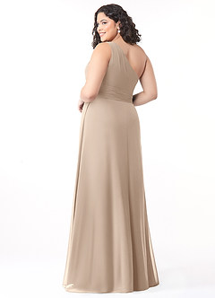 Azazie Dallas Bridesmaid Dresses Taupe A-Line One Shoulder Chiffon Dress image7