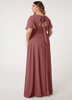 Azazie Kimber Bridesmaid Dresses Amethyst A-Line Flounce Sleeve Chiffon Dress image12