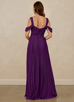 Christian Siriano Bridal for Azazie 1013 Bridesmaid Dresses Grape A-Line Off the Shoulder Chiffon Dress image3