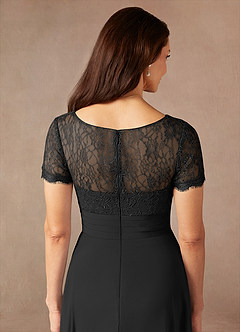 Azazie Polly Mother of the Bride Dresses Black A-Line Lace Chiffon Dress image9