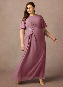 Azazie Rain Mother of the Bride Dresses Vintage Mauve Sheath Beaded Chiffon Dress image10
