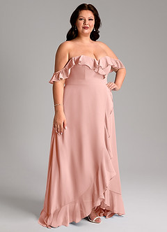 Azazie Lyra Bridesmaid Dresses Rosette A-Line Chiffon Convertible Dress image13