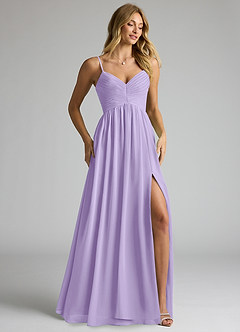 Azazie Alia Bridesmaid Dresses Lilac A-Line Pleated Chiffon Dress image2