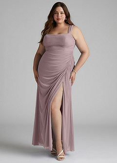 Azazie Jesaphine Bridesmaid Dresses Dusk Sheath Ruched Mesh Dress image6
