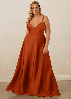 Christian Siriano Bridal for Azazie 1001 Bridesmaid Dresses Paprika A-Line Sweetheart Neckline Stretch Satin Dress image11