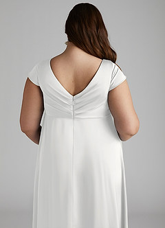 Azazie Allessia Maternity Bridesmaid Dresses A-Line Pleated Stretch Satin Floor-Length Dress image12