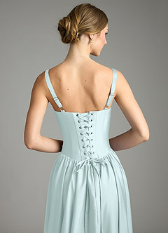 Azazie Evadina Suknie dla druhen Linia A Gorset Satyna elastyczna Do ziemi Sukienka image6