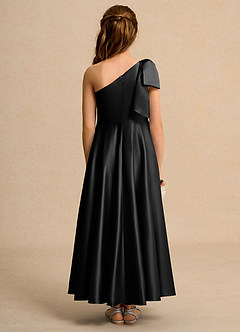 Azazie Guppy Girl Flower Girl Klänningar Klä A-Line i Matt satäng Ena axeln image2