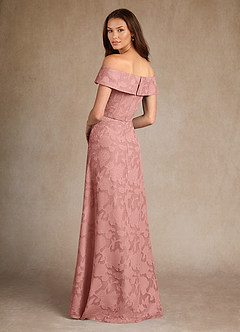 Azazie Medford Mother of the Bride Dresses Rosette A-Line Off the Shoulder Floral Burnout Dress image3