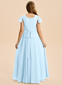 Azazie Cady Junior Sky Blue A-Line Pleated Chiffon Dress image2