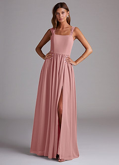 Azazie Calianna Bridesmaid Dresses Dusty Rose A-Line Off the Shoulder Chiffon Convertible Dress image1